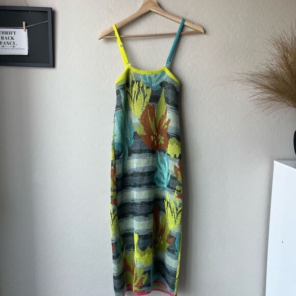 Yanyan Lily Sleeveless Knit Midi Dress in Midnight Linen Jacquard Size XS - Picture 8 of 11